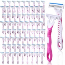 72 Count Women's Disposable Razors Blades Bulk 3 Blade Razors for Women Dispo...