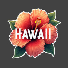 Hawaii Hibiscus Sticker Vinyl Decal Tropical Flower Island Aloha