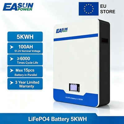 5kWh 51,2V 100Ah Solar Speicher Akku LiFePO4 Lithium Stromspeicher RS485 BMS