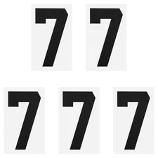 Iron on Number 7 Heat Transfer 8" Black Single Number 5Pcs