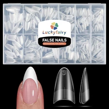 Medium Almond Shape Nail Tips Half Cover 360Pcs Medium Nails Double Sided Matte 