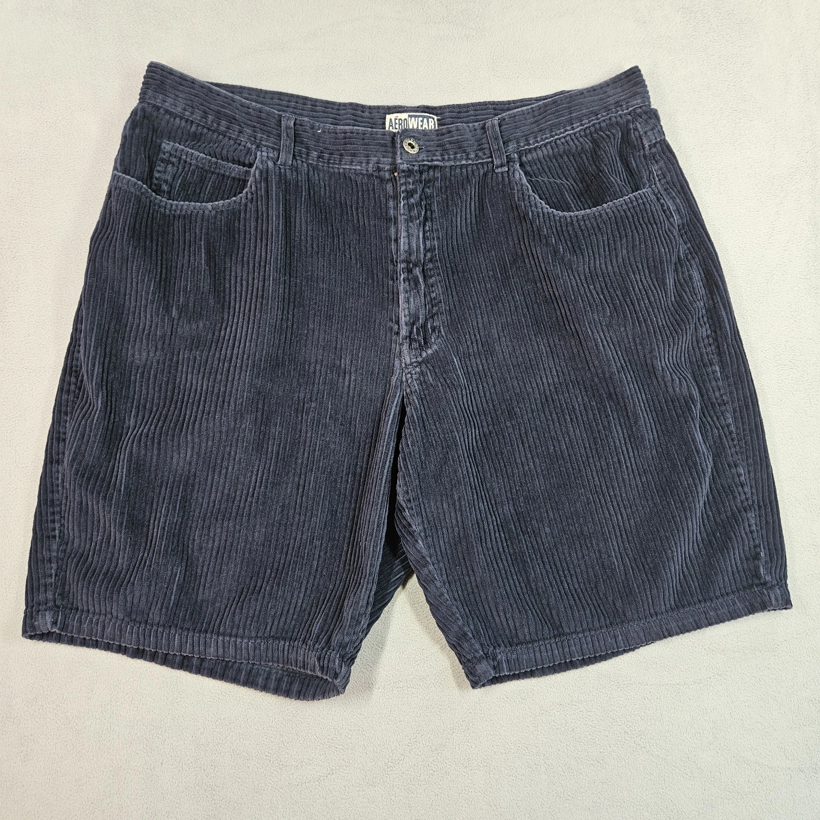 Vintage Aeropostale Shorts Mens 40 Blue Corduroy Baggy 90s Skate Surf Grunge