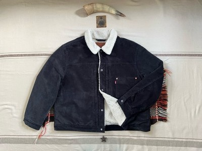 Levi's Typ 1 Jacke 2XL Sherpa Samt Moleskin Stoff RAR Cinch Schnalle hinten