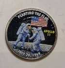 Planting the Flag Apollo 11 Colorized Clad Kennedy Half Dollar 50C