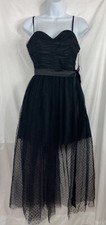 Forever 21 Party Collection Black Tulle Dress Sz S Polka Dot Overlay Prom New