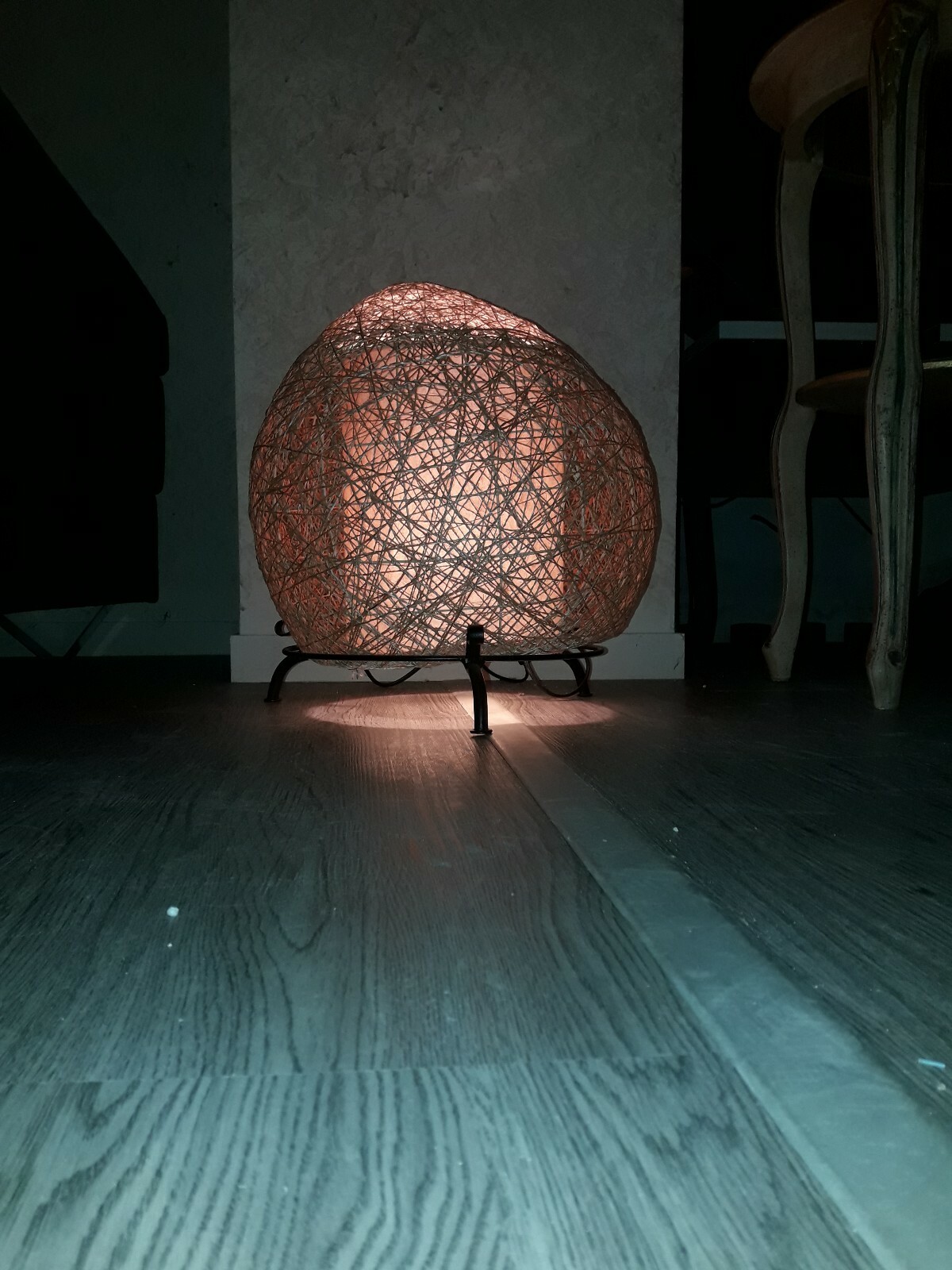 Lampada Etnica Piantana Abaca Design Living Ufficio - Luce Calda