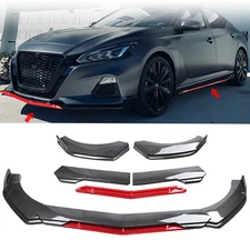 For Nissan Altima Front Bumper Lip Splitter Spoiler Carbon Fiber Red