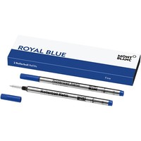2X ROLLERBALL-MINE Montblanc F Blau/ Refill Royal Blue, 124501, Neu&Ovp