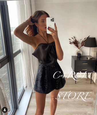 ZARA NUOVA TUTA DA GIOCO CON PAILLETTES NERE CON FIOCCO TUTTE LE TAGLIE  COD. 9311/048 | eBay