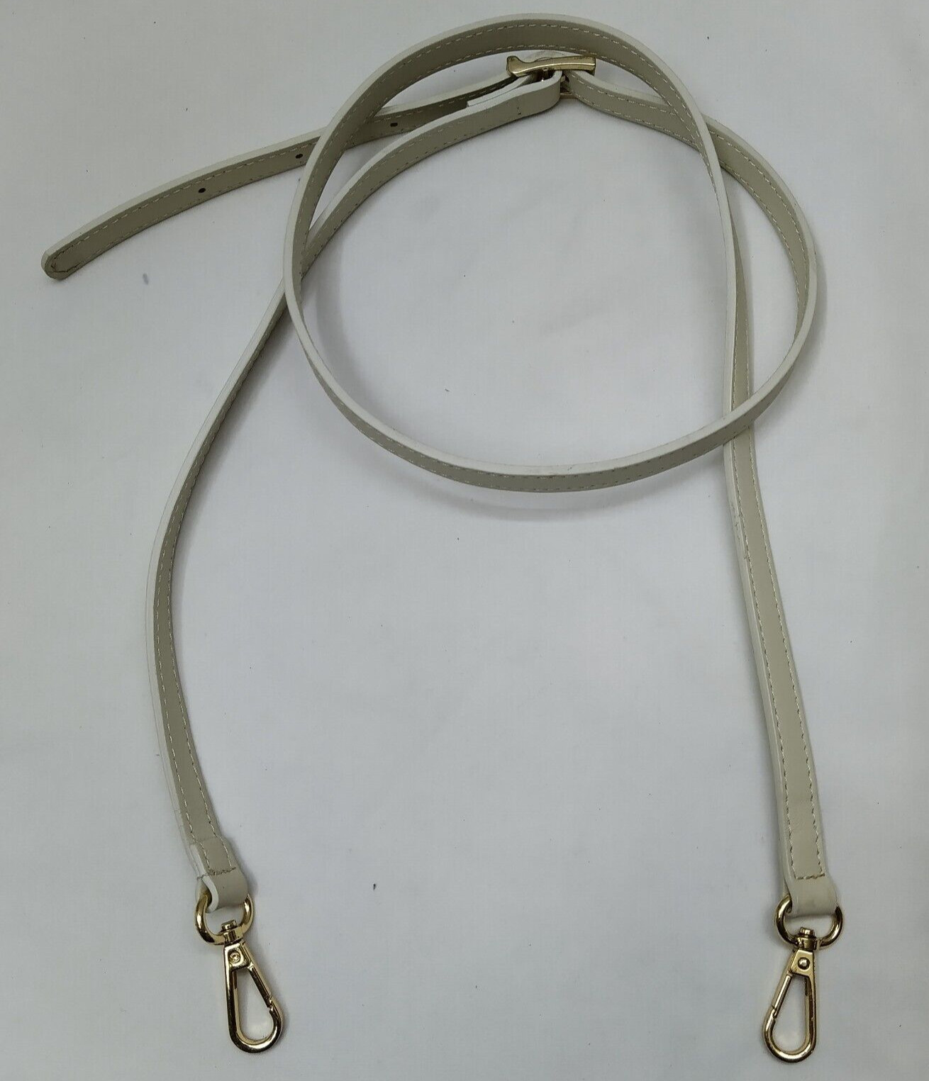 Off-White Leather Replacement Strap W/ Goldtone P… - image 3