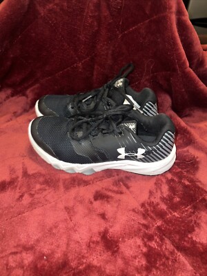 Under Armour Mens Charged Assert 3024857-001 Black Running Shoes Sz US 4.5Y