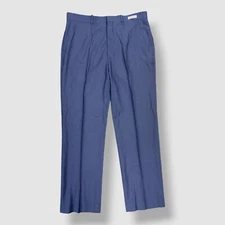 Perry Ellis Portfolio Men's Blue Classic-Fit Dress Pants Size 36W 32L