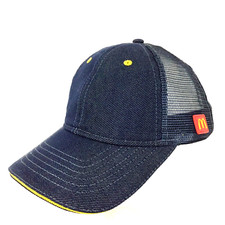 McDonalds Crew Hat Employee Fast Food Patch Logo Apparel Snap Back Mesh Ball Cap