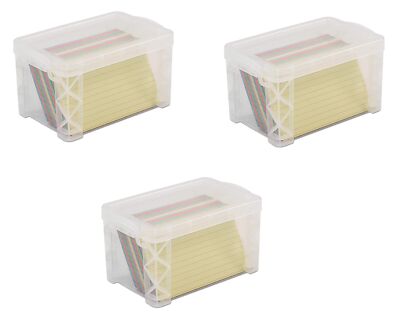 Advantus 40307 Super Stacker 3'' x 5'' Index Card Box, Clear, 3 Boxes (40307)