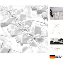 50 STK Autoschleifen Satinband Weiß Handgemacht Hochzeit Dekor Geschenk Ideen