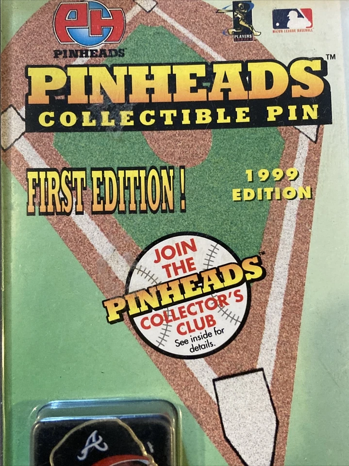Pinheads Collectible Pin 1999 Edtion on Card First Edition Chipper Jones - Image 4 of 4