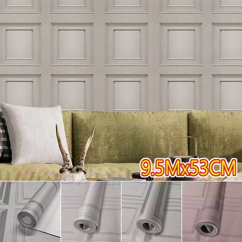 3D Effect Wood Panels Wallpaper Feature Wall Living Room Decors Grey