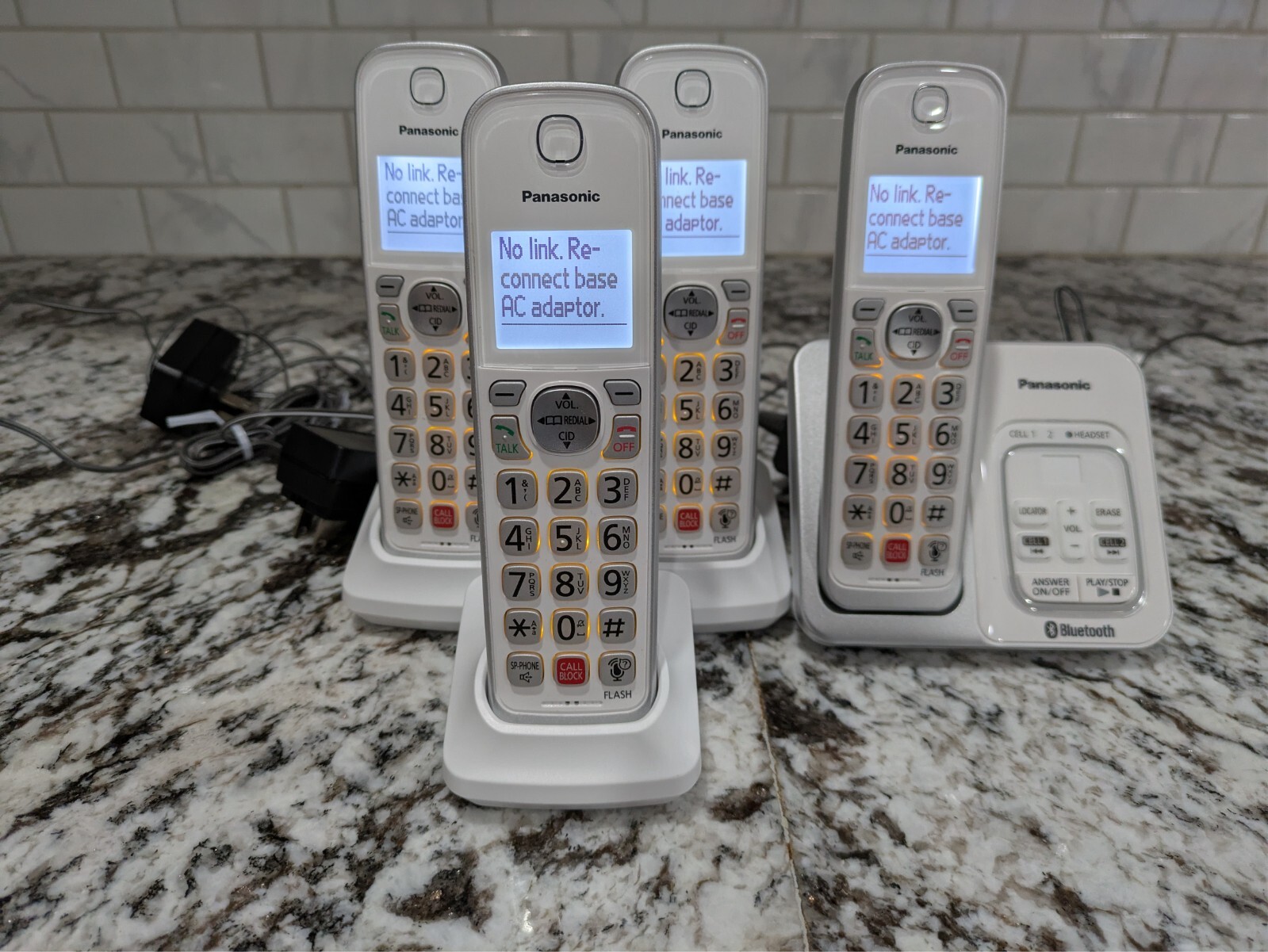 Panasonic KX-TGD864W 4 Handset Cordless Phone with Answering Machine Call Block