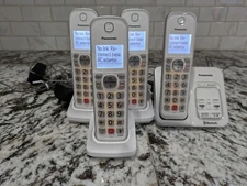 📞Panasonic KX-TGD864W 4 Handset Cordless Phone Answering Machine Call Block