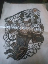 Vintage Thai Siam Leather Shadow Puppet Art Handmade.