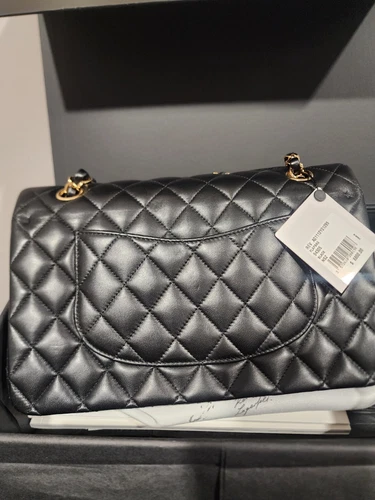 CHANEL Lambskin/Gold-Tone Metal Classic Handbag for Women - Black