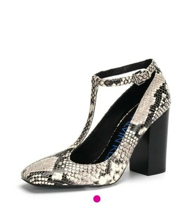 Calvin Klein Lilly Mary Jane Shoes Natural Snake Skin Print UK 4
