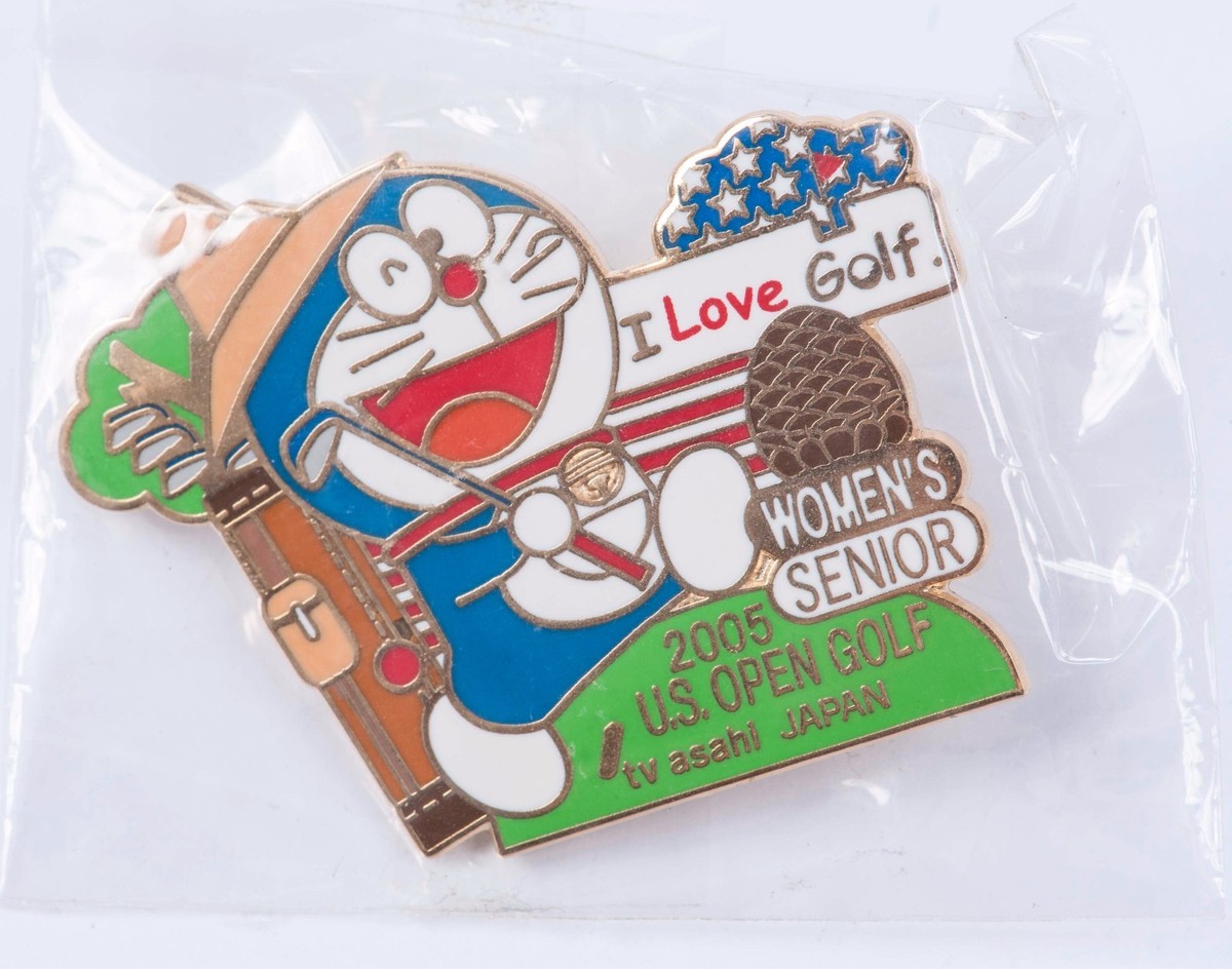 Doraemon 2005 US Open Golf WOMEN'S TV Asahi Media Pin Tokyo Japan