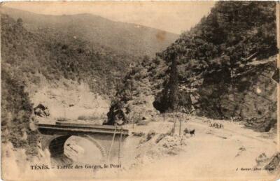 Old postcard AK ALGERIA Geiser TENES Entrée des Gorges le Pont (756149)
