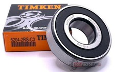 TIMKEN 6204 2RS C3 DEEP GROOVE BALL BEARING, RUBBER SEALED 20x47x14 mm