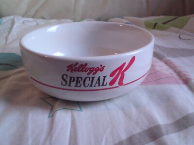Kelloggs Special K Keramik Müslischale 1987 Vintage Retro rund Frühstücksschale