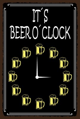 mrdeco Metall Schild 20x30cm it´s Beer o´clock Bier Alkohol Deko Blechschild