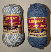 2 - 1.75 oz Skeins Bernat Handicrafter Cotton Yarn FRENCH BLUE 10 DENIMS 22