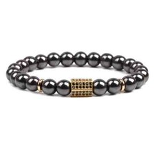 Black Magnetic Slimming Bracelet Beads Hematite Stone Therapy Health Care Magnet
