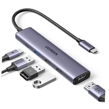  Revodok 105 USB C Hub 5 in 1 Multiport Adapter 4K HDMI, 100W Power Delivery, 