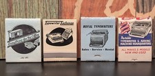4 VINTAGE MATCHBOOK FULL UNSTRUCK FRONT STRIKE TYPEWRITER ROYAL SALES SERVICE thumbnail