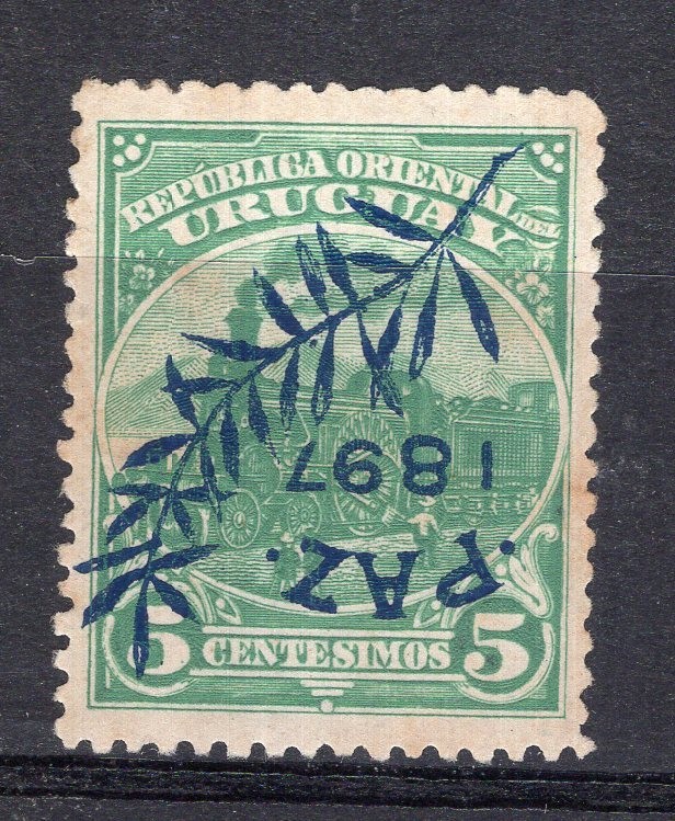 URUGUAY, YV # 133 a, INVERTED OVERPRINT, M NO GUM