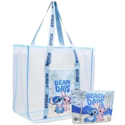Disney Unisex Stitch Beach Bag Holiday Tote Everyday Zip Closure