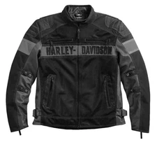 Harley-Davidson Men's Mesh Textile Motorcycle Jacket Biker Riding Gear Black