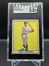 1941 PLAYBALL!  HANK GREENBERG!  DETROIT TIGERS!  #18   SGC 2.5!  GD+ CONDITION