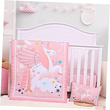 Crib Bedding Set for Girls - Pink Baby Nursery Unicorn Crib Set pack of 3 
