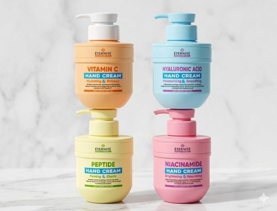 Eternite Beauty Perfect Handcreme 4er Set - Vit C, Niacinamid, Peptid, HA