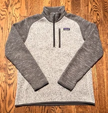 Patagonia Better Sweater 1/4 Zip Fleece Jacket Mens Medium Heathered Gray