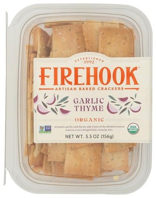 FIREHOOK BAKED CRACKERS Organic Garlic Thyme Crackers, 5.5 Ounce (Pack of 1) 