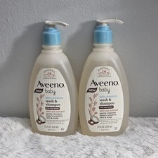 2 Pack Aveeno Baby Daily Moisture Wash  Shampoo 12 fl oz With Oat Extract