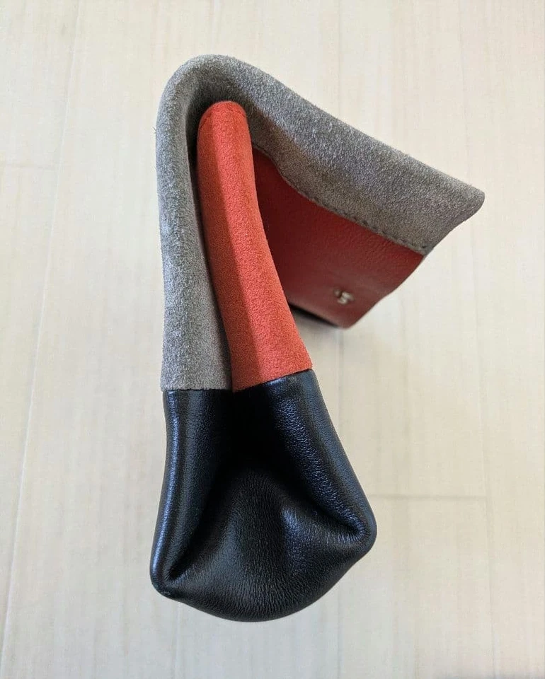 CELINE все мягкий мешок кожи замши оранжевый серый двухцветный б/у отличном - Изображение 4 из 4