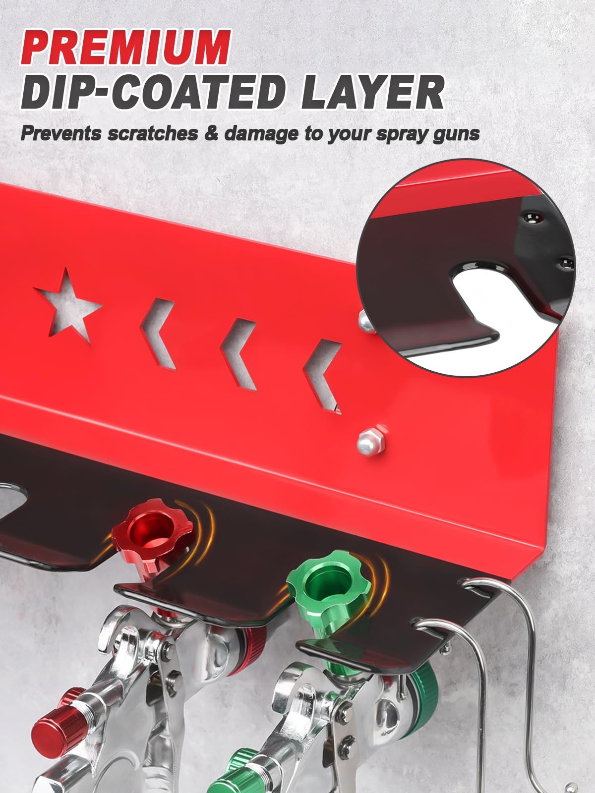 Paint Spray Gun Rack for Magnetic or Wall Mount, Holds 7 Gravity Feed Guns or...