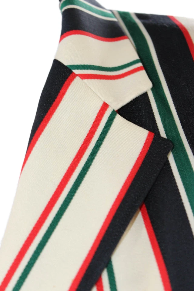 Blazer Escada Sport Mujer Años 90 Lana Rayas Beige Cuello Botón Talla 38 Foto 2 de 4