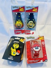 Pok mon Watch Lot Of 4 Pikachu Poke ball Flashing LCD Watches   READ  