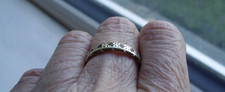 Vintage Eternity Diamond & 9ct Gold Ring Size Q 1/2 Full Band