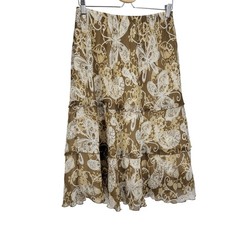 VTG Paisley Butterfly Skirt Tiered Boho Cottagecore Romantic 6P Garden Party